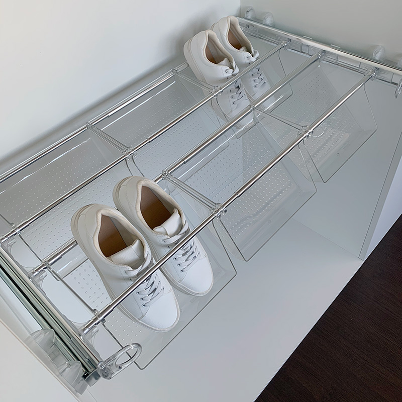 Plus - Shoe rack 6V - transparent - bright aluminium - transparent polycarbonate 2